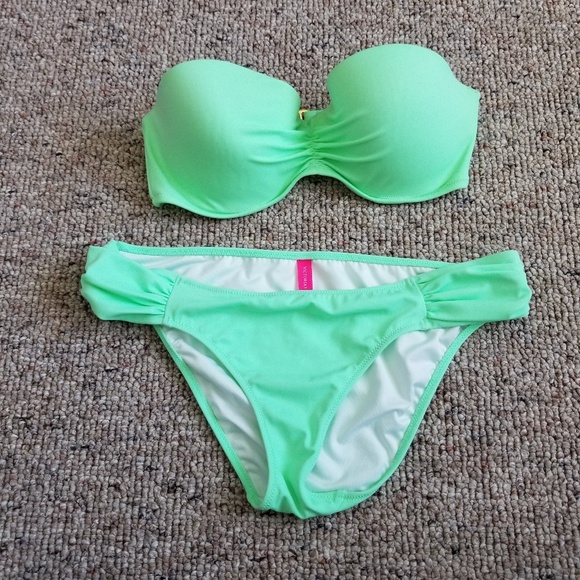 neon green underwire bikini top